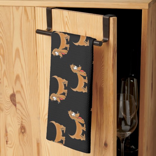 Linge De Cuisine Puppies de caricature mignonne Dachshund (Pliage en tiers)