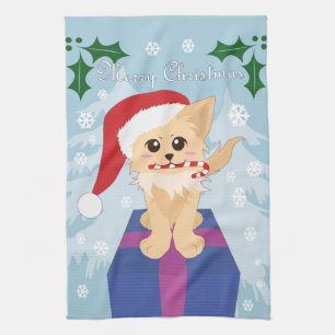 Linge De Cuisine Puppy de Christmas