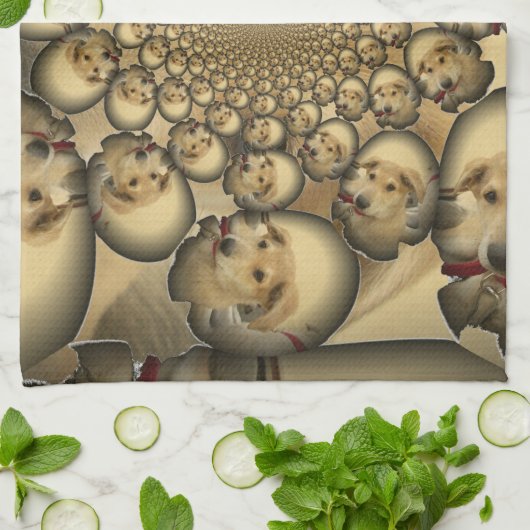 Linge De Cuisine Puppy Kaleidoscope Art Print (Plié)