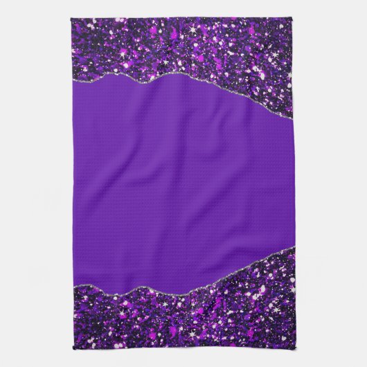Linge De Cuisine PURPLE BLACK MARBLE AGATE Runner Table (Vertical)