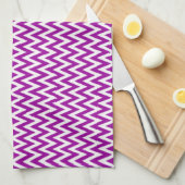 Linge De Cuisine Purple Elegant Chevron Design avec monogramme (Quart Plié)