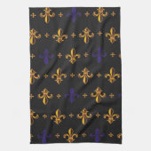 Linge De Cuisine Purple et Gold Fleurs De Lis (Vertical)