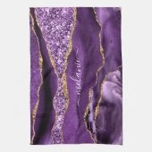 Linge De Cuisine Purple Gold Parties scintillant Nom personnalisé S (Vertical)