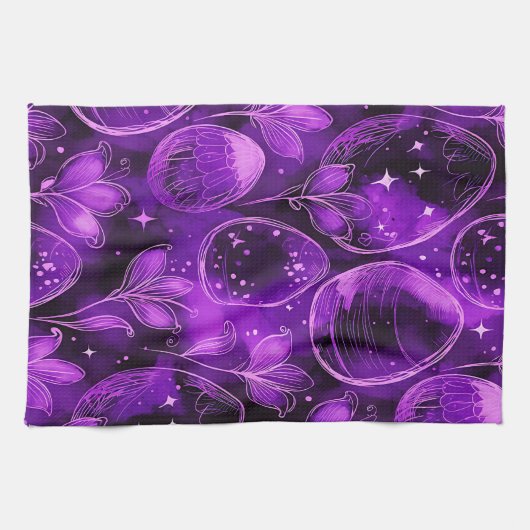Linge De Cuisine Purple Gothic Easter Pattern (Horizontal)