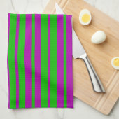 Linge De Cuisine Purple Green Stylish Stripes Pattern Design (Quart Plié)