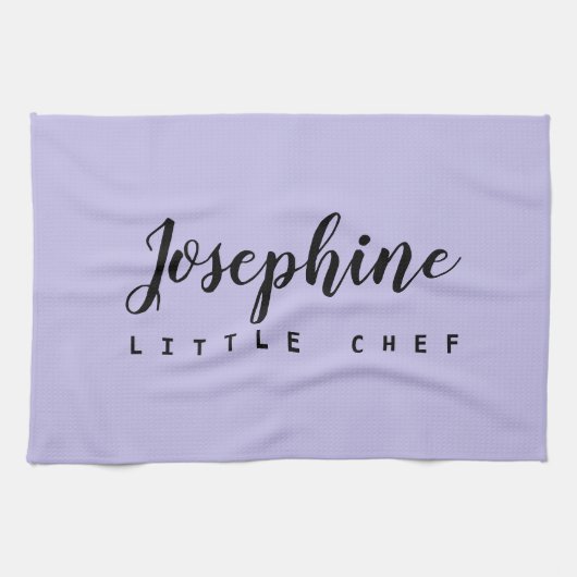 Linge De Cuisine Purple Little Chef Nom de script Simple personnali (Horizontal)
