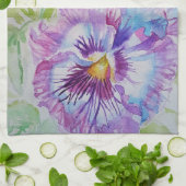 Linge De Cuisine Purple Pansy Aquarelle Femmes Lavande Violet (Plié)