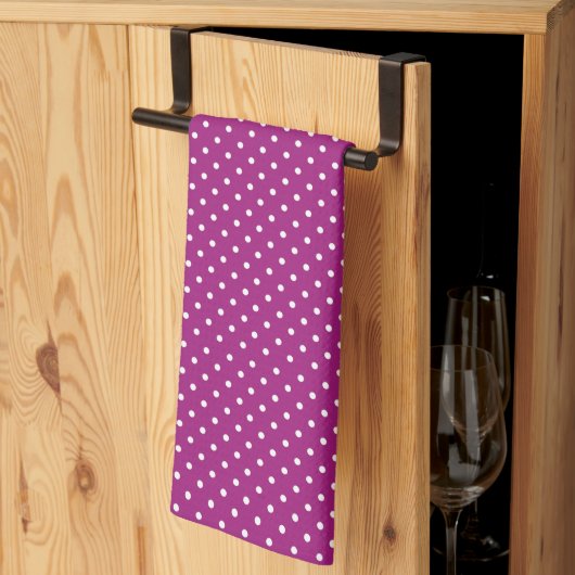 Linge De Cuisine Purple Polka Dot Pattern (Pliage en tiers)
