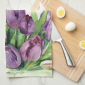 Linge De Cuisine Purple Tulips (Quart Plié)