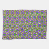 Linge De Cuisine Purple + Vert Lime Fleur Motif Tissu de cuisine (Horizontal)