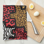 Linge De Cuisine Puzzle Rockabilly Impression Animale RAB (Quart Plié)