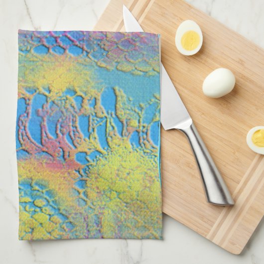 Linge De Cuisine PYTHON - moderne fractale décorative - (Quart Plié)