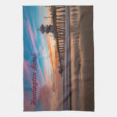 Linge De Cuisine Quai Huntington Beach Pier au coucher du soleil (Vertical)