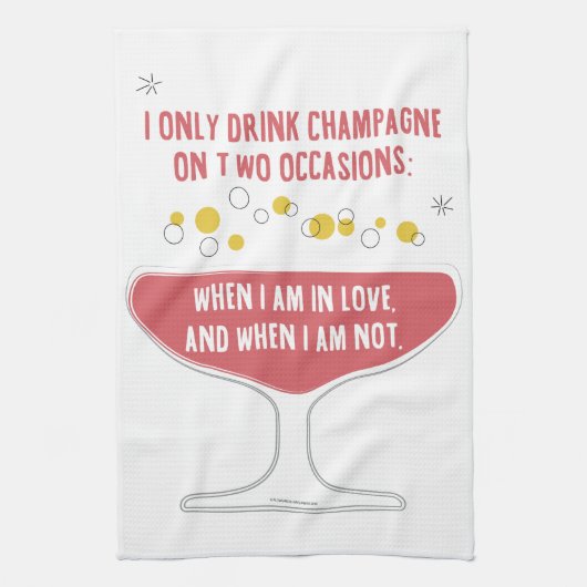 Linge De Cuisine Quand je bois du Champagne en amour (Vertical)