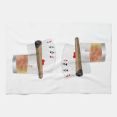 Linge De Cuisine Quatre As, Un Verre et Un Cigar (Horizontal)