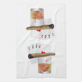 Linge De Cuisine Quatre As, Un Verre et Un Cigar (Vertical)