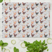 Linge De Cuisine Quatre poules heureuses (Plié)