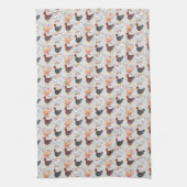 Linge De Cuisine Quatre poules heureuses (Vertical)