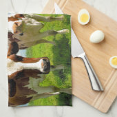 Linge De Cuisine Quatre vaches qui bavardent (Quart Plié)