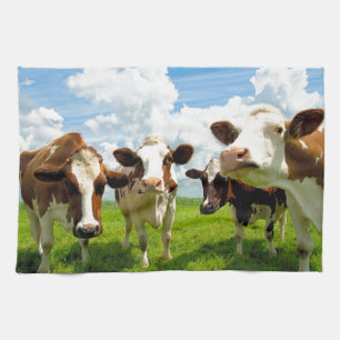 Linge De Cuisine Quatre vaches qui bavardent