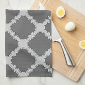 Linge De Cuisine Quatrefoil dans les tons gris (Quart Plié)