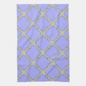 Linge De Cuisine Quatrefoil periwinkle et gris (Vertical)