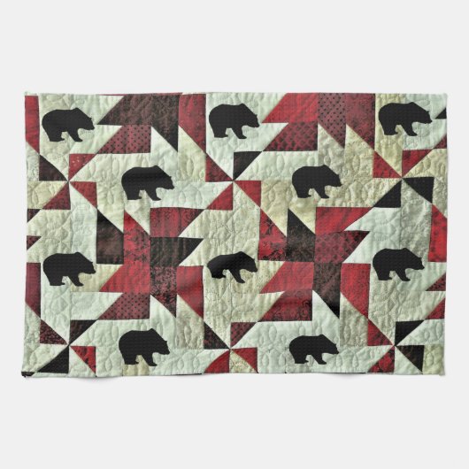 Linge De Cuisine Quilt d'ours noir (Horizontal)