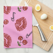 Linge De Cuisine RAB Rockabilly Cherry Kisses on Pink (Quart Plié)