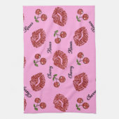 Linge De Cuisine RAB Rockabilly Cherry Kisses on Pink (Vertical)