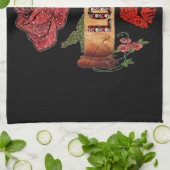 Linge De Cuisine RAB Rockabilly Valentine Roses, Love & Lipstick (Plié)