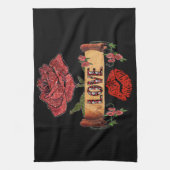 Linge De Cuisine RAB Rockabilly Valentine Roses, Love & Lipstick (Vertical)