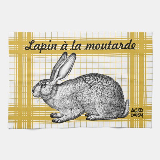 Linge De Cuisine Rabbit French Recipe - Kitchen Towel (Horizontal)
