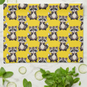 Linge De Cuisine Raccoon Pattern Design Yellow  (Plié)
