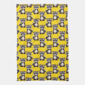 Linge De Cuisine Raccoon Pattern Design Yellow  (Vertical)