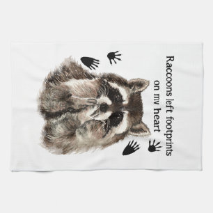 Linge De Cuisine Raccoons laissés empreintes sur ma citation d'Humo