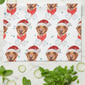 Linge De Cuisine Race de chien Labrador Noël (Plié)