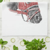 Linge De Cuisine Race Horse Portrait Soies (Plié)