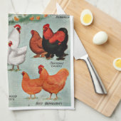 Linge De Cuisine Races vintages de poulet  (Quart Plié)