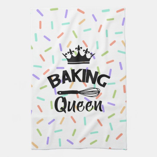 Linge De Cuisine Rainbow confetti baking queen drôle slogan (Vertical)