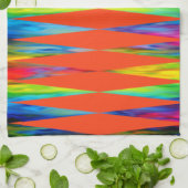 Linge De Cuisine [Rainbow Fiesta] Arlequin Geometry Fiery Orange (Plié)