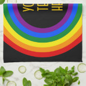 Linge De Cuisine RAINBOW FLAG BUTTON + your sign or text (Plié)