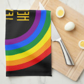 Linge De Cuisine RAINBOW FLAG BUTTON + your sign or text (Quart Plié)
