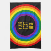 Linge De Cuisine RAINBOW FLAG BUTTON + your sign or text (Vertical)