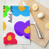 Linge De Cuisine Rainbow flower pride amour ajouter nom texte lqbtq (Quart Plié)
