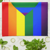 Linge De Cuisine Rainbow Heart & Pride Rainbow Flag / communauté LG (Plié)