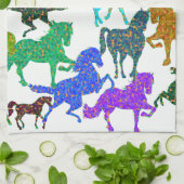 Linge De Cuisine Rainbow Horses - "Dotty about Horses !" (Plié)