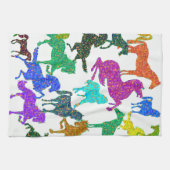 Linge De Cuisine Rainbow Horses - "Dotty about Horses !" (Horizontal)