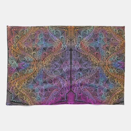 Linge De Cuisine Rainbow Kaleidoscope Mandala (Horizontal)