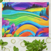 Linge De Cuisine Rainbow Mountain Majesty Art (Plié)