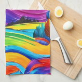Linge De Cuisine Rainbow Mountain Majesty Art (Quart Plié)